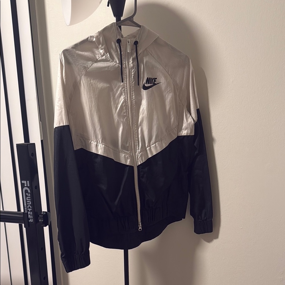 Nike Women's Black and White Rain Jacket